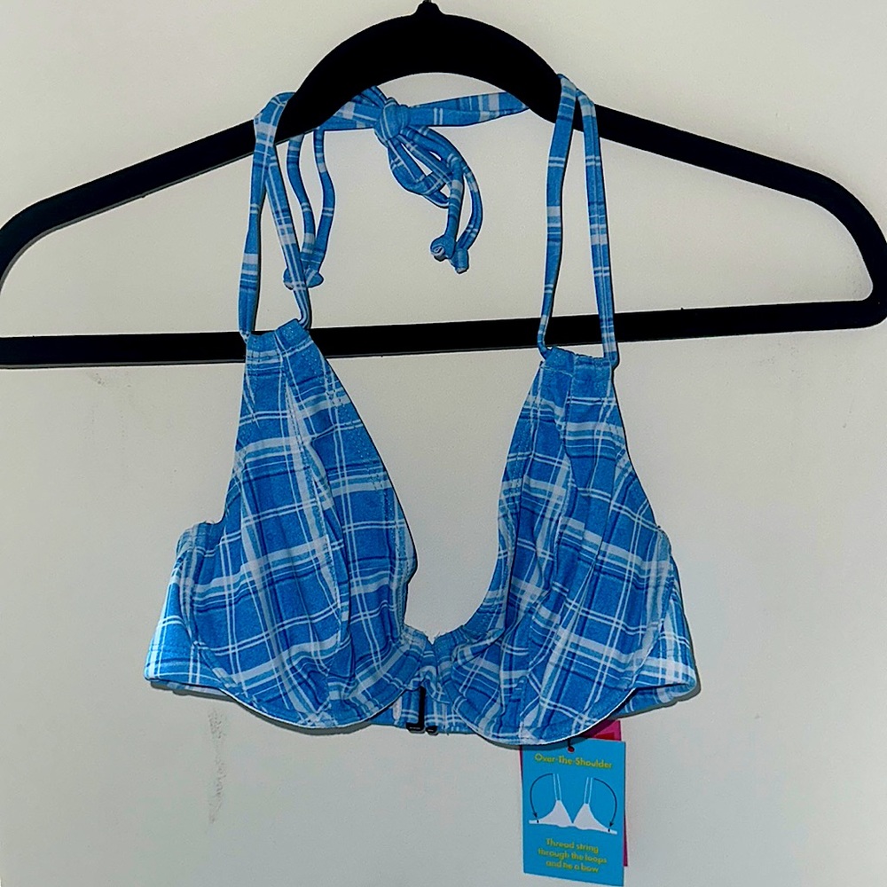 RAQ Multi-Way Bikini Top, Tartan, 30DD/E